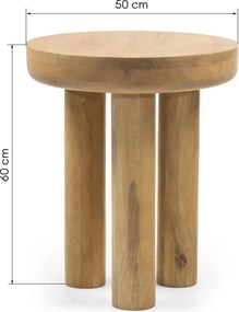 Odkladací stolík Limali 50 cm mangové drevo hnedý