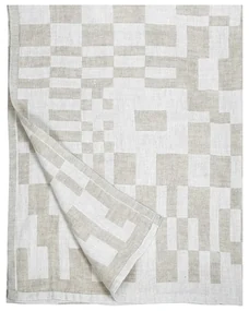 Ľanový uterák Koodi, ľan-biely, Rozmery  95x180 cm