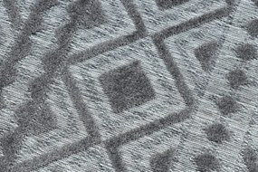 Koberec SOLE D3852 Boho, romby - ploské tkanie sivý
