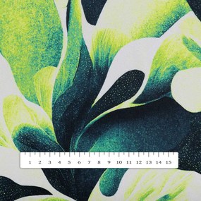 Biante Dekoračný záves Rongo RGP-505 Veľké zelené listy 140x170 cm