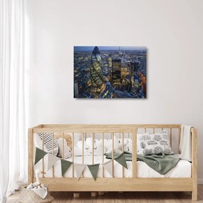 Sklenený obraz - Večerná panoráma Londýna (70x50 cm)