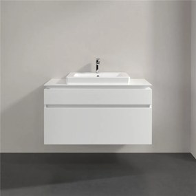 VILLEROY &amp; BOCH Legato závesná skrinka pod umývadlo (umývadlo v strede), 2 zásuvky, 1000 x 500 x 550 mm, Glossy White, B68100DH