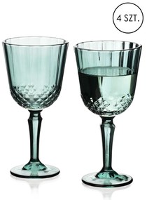 Sada 4 ks sklenic na stopce ELLA 300 ml zelená