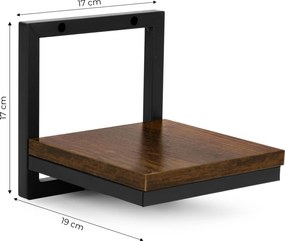 Nástěnný stojan na květiny MELODY 17x17 cm hnědý/černý