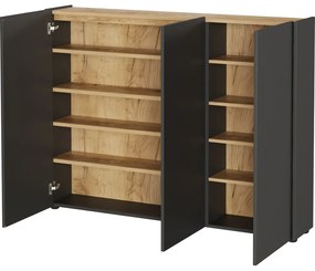 Antracitová skrinka na topánky v dekore duba 138x105x25 cm Libbiano – Germania