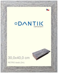 DANTIK rám na obraz 30x40 | RETRO šedá (Plexi Čiré)