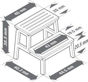 Nášľapný stolček z masívneho dreva