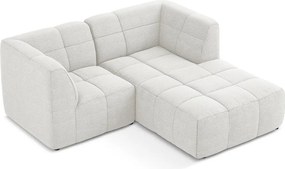 Biela rohová pohovka z textílie buklé (pravý roh/s leňoškou) Aloha – Makamii