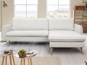 Rohová sedačka Salma, krémová látka, univerzálna pravá/ľavá