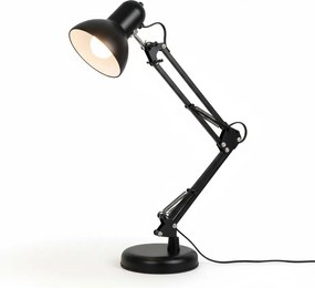 Smart LED Čierna kovová stolná lampa nastaviteľná s klipom 1xE27