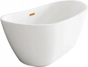 Balneo Voľne Stojaca Biela Vaňa 170 x 72 cm So Zlatou Lesklou Zátkou