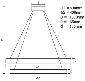 LED Stmievateľný luster na lanku LED/65W/230V 3000-6500K chróm + diaľkové ovládanie
