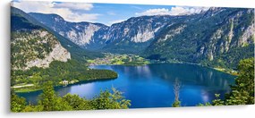 Obraz - Halštatské jazero, Hallstatt, Rakúsko (120x50 cm)
