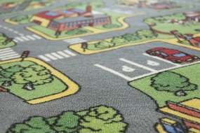 Vopi, Detský kusový koberec Hravé mesto kruh, 250x250 (priemer) kruh, viacfarebná, detská izba