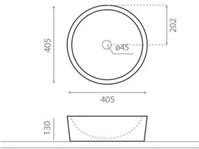 Bathco 00307 - Umývadlo na dosku DUAL pr. 40,5 cm kameň/béžová