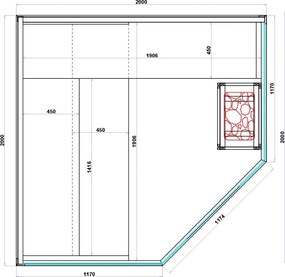 BPS-koupelny Kombinovaná sauna 2v1 HYD-7525 - Infrasauna + fínska sauna 200x200, 5-6 osôb