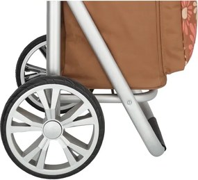 Beagles Hnedý kvetovaný nastaviteľný nákupný vozík na kolieskach “Hercules“