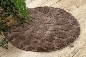 Kúpeľňový koberček SUPREME STONES kamienky, hnedý kruh
