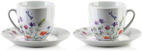Porcelánová šálka s podšálkou Joy Dragonfly 250 ml sada 6ks