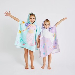 Fialové bavlnené detské pončo Unicorn – Catherine Lansfield