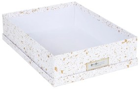 Úložná škatuľa v zlato-bielej farbe Bigso Box of Sweden Oskar