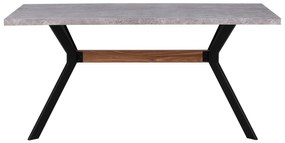 Jedálenský stôl s betónovým efektom 160 x 90 cm sivá/čierna BENSON Beliani