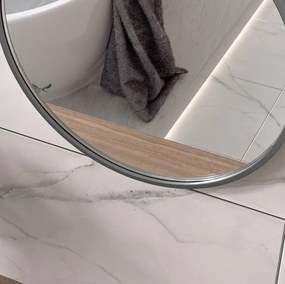 Erga Round, okrúhle zrkadlo 40cm, čierny rám, ERG-V01-ROUND-4040-BK