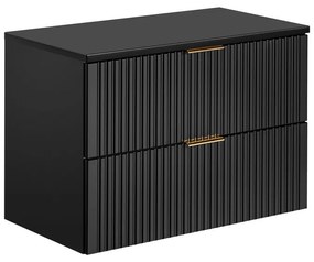 Závesná skrinka pod umývadlo Casad II s doskou 80 cm čierna