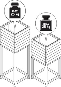 Stĺpovité kvetináče »Elin«, 2 ks