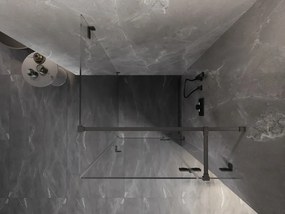 Mexen Lunar T, výklopný sprchový kút pravý 110 x 110 cm, 8mm číre sklo, profil grafit brúsený, 834T-110-110-66-00-P