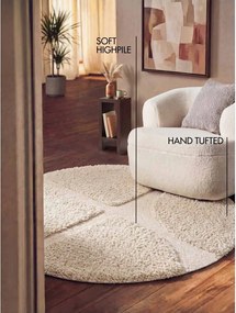 Krémový ručne tkaný okrúhly koberec ø 200 cm Lambeth Jasper – Ted Baker