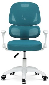 Detská pracovná stolička NANDU — sieť / látka, tyrkysová