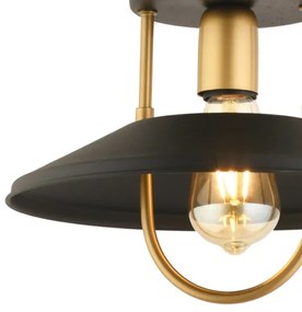 Luster na lanku 1xE27/40W/230V čierna/zlatá