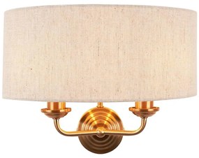 Endon 110726 - Nástenné svietidlo HIGHCLERE 2xE14/40W/230V béžová/mosadz