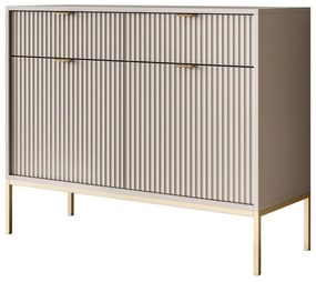 Komoda CORA kašmír + zlatá podnož 104 cm