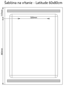 LED zrkadlo Latitudine 60x80cm neutrálna biela - diaľkový ovládač Farba diaľkového ovládača: Čierna