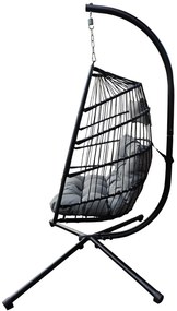 Závesné kreslo BestBerg BBHC-30 / oceľ / čierna/sivá