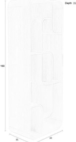 Knižnica z dubového dreva v prírodnej farbe 60x160x35 cm Seven – Zuiver