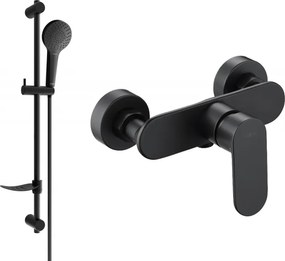 Mexen Milo DF05 sprchová batéria so sprchovou súpravou, čierna - 7134R05-70