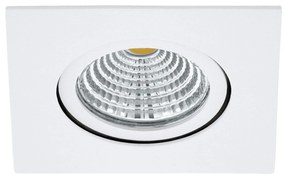 EGLO LED zápustné svetlo SALICETO, štvorec, biele, 8,8 cm, 2700K
