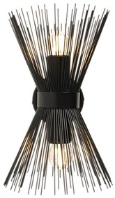Art Deco nástenná lampa čierna 2-svetlá - Broom