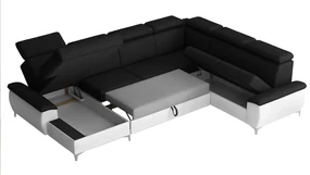 Rohová sedačka Chester D, Dostupné poťahy: ekokoža Soft 017 + Malmo New 96, Strana: ľavá