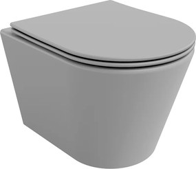 Mexen RICO Rimless misa závesná so sedátkom voľne-padajúcim, 48 x 35 cm, svetlá šedá, 30724061