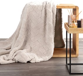 Design 91 DEKA Z MIKROFLANELU CARO 200X220 CM BÉŽOVÁ