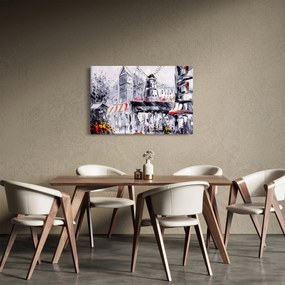 Obraz - Ulica v Paríži, olejomaľba (90x60 cm)
