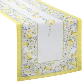 Dekorstudio Behúň na stôl SUMMER16 s citrónovým vzorom 40x140 cm - krémový