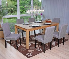 Jedálenská stolička Litta sivá látka (SET 2 ks) - Tmavo hnedá