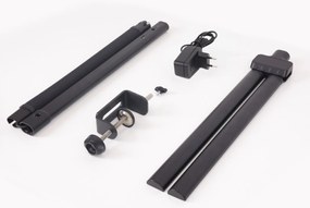 Stolná LED lampa FILO, svorka, USB, diaľkový ovládač