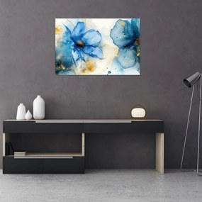 Obraz - Kvetinová, atramentová maľba (90x60 cm)