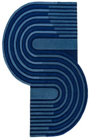 Tmavomodrý ručne tkaný vlnený koberec 150x240 cm Conway Retro – Flair Rugs